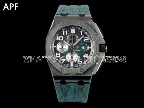 Audemars Piguet Royal Oak Offshore 44mm Green Dial on Green Rubber Strap A3126
