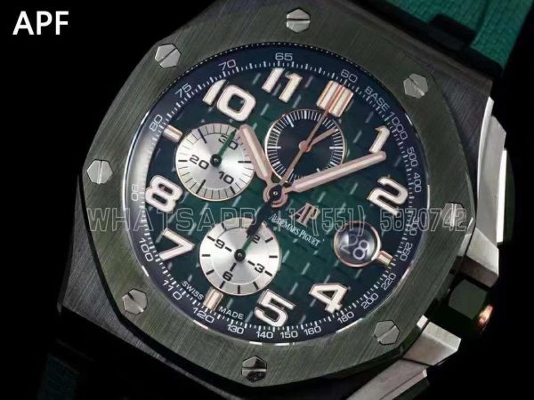 Audemars Piguet Royal Oak Offshore 44mm Green Dial on Green Rubber Strap A3126 - Image 3