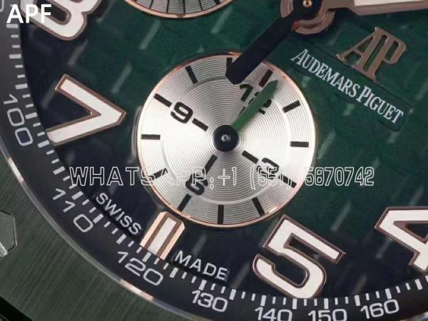 Audemars Piguet Royal Oak Offshore 44mm Green Dial on Green Rubber Strap A3126 - Image 4