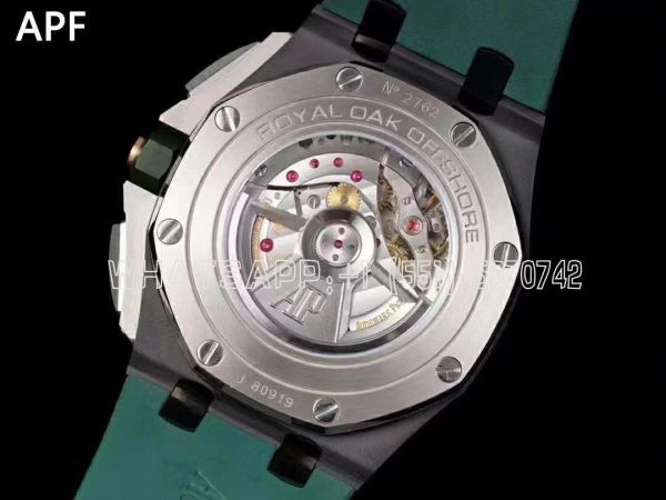 Audemars Piguet Royal Oak Offshore 44mm Green Dial on Green Rubber Strap A3126 - Image 8