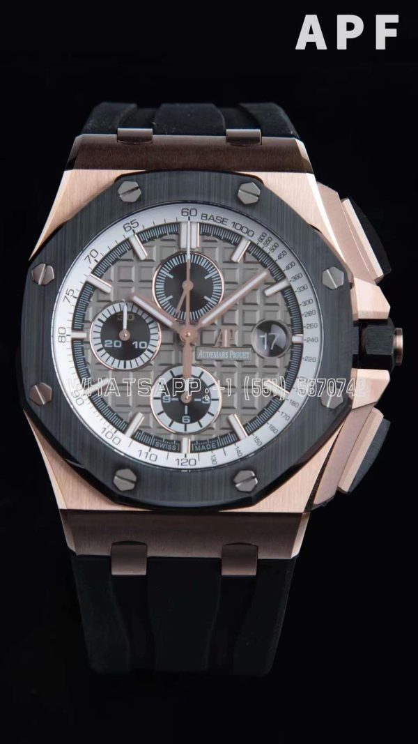 Audemars Piguet Royal Oak Offshore 44mm RG Gray Dial on Black Rubber Strap A3126