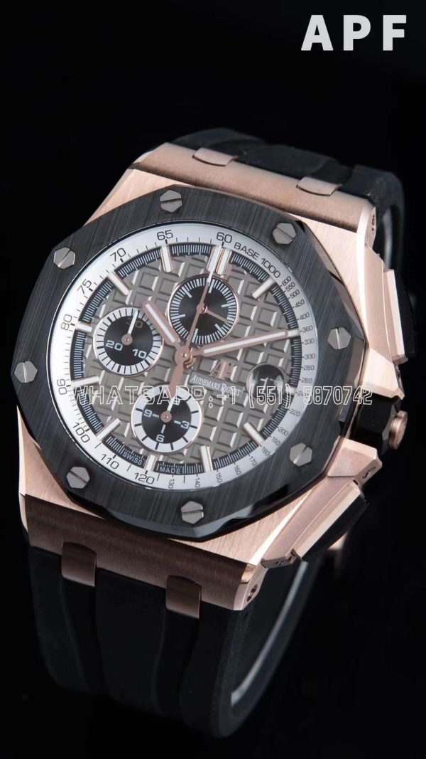 Audemars Piguet Royal Oak Offshore 44mm RG Gray Dial on Black Rubber Strap A3126
