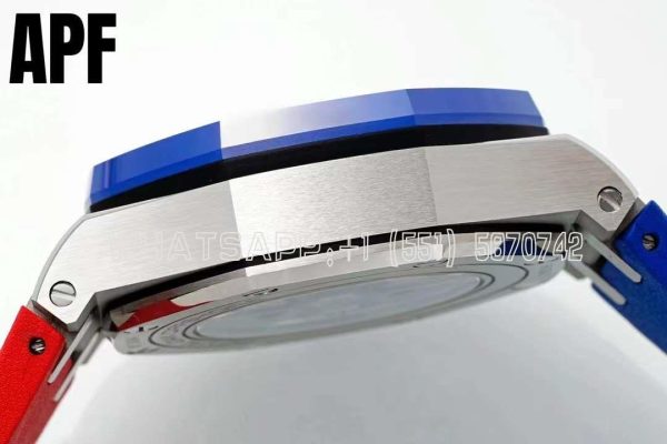 Audemars Piguet Royal Oak Offshore 44mm SS Blue/Red Dial on Blue/Red Rubber Strap A3126 - Image 6