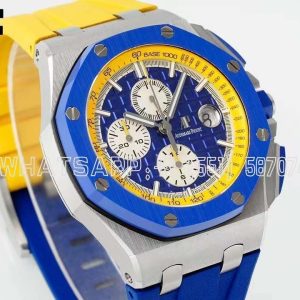 Audemars Piguet Royal Oak Offshore 44mm SS Blue/Yellow Dial on Blue/Yellow Rubber Strap A3126