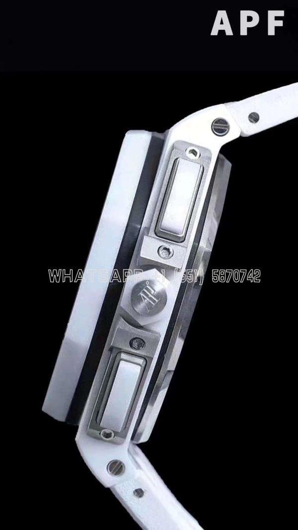 Audemars Piguet Royal Oak Offshore 44mm White Ceramic White Dial on White Rubber Strap A3126 - Image 4
