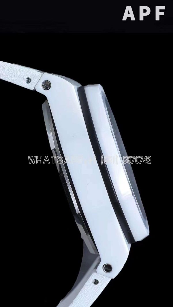 Audemars Piguet Royal Oak Offshore 44mm White Ceramic White Dial on White Rubber Strap A3126 - Image 6