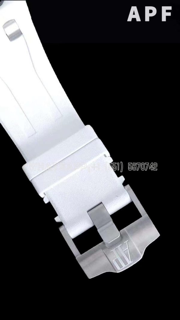 Audemars Piguet Royal Oak Offshore 44mm White Ceramic White Dial on White Rubber Strap A3126 - Image 7