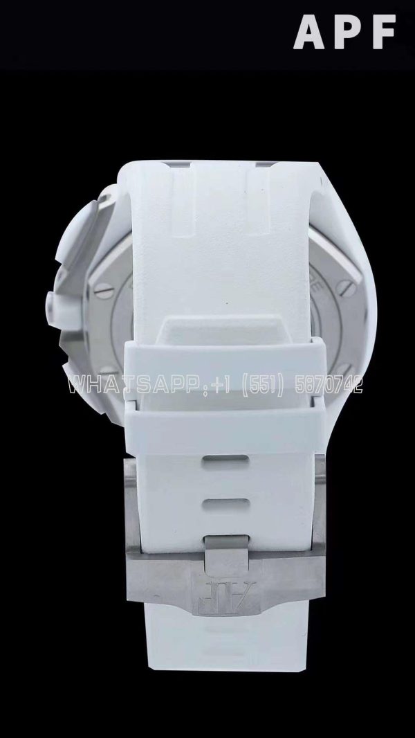 Audemars Piguet Royal Oak Offshore 44mm White Ceramic White Dial on White Rubber Strap A3126 - Image 9