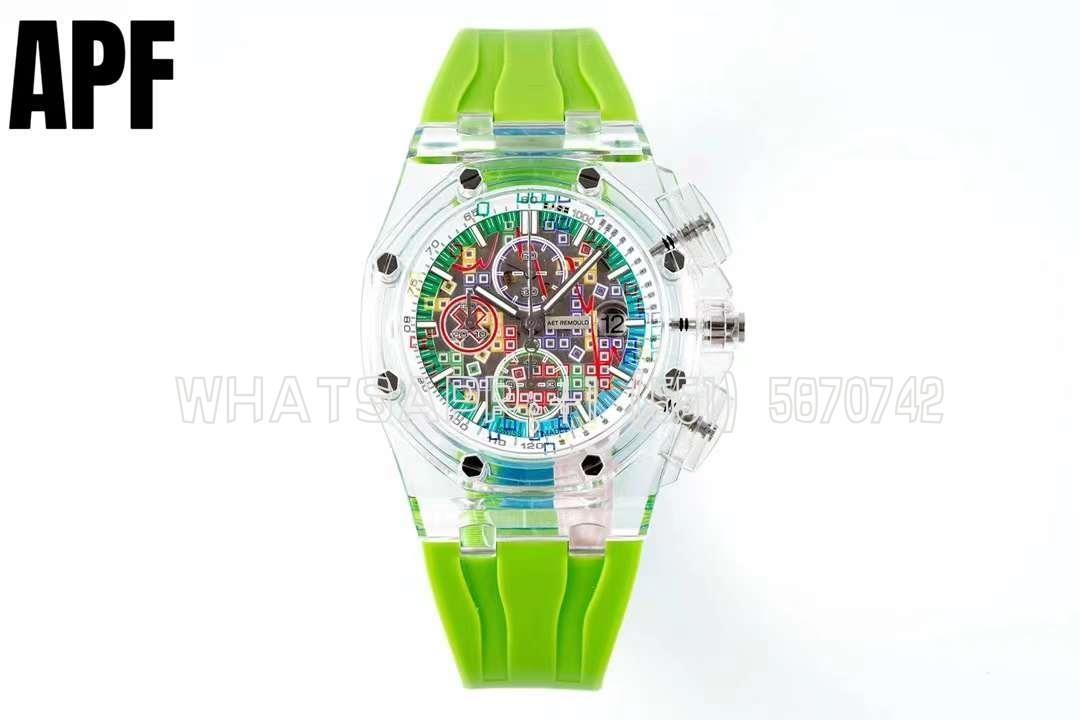 Audemars Piguet Royal Oak Offshore AET Sapphire Chameleon Green rubber strap