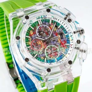 Audemars Piguet Royal Oak Offshore AET Sapphire Chameleon Green rubber strap