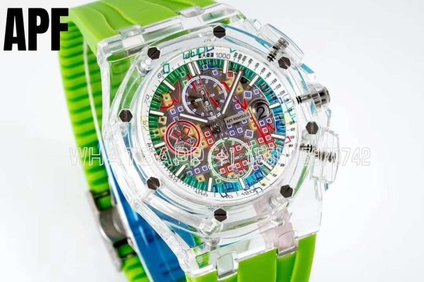 Audemars Piguet Royal Oak Offshore AET Sapphire Chameleon Green rubber strap