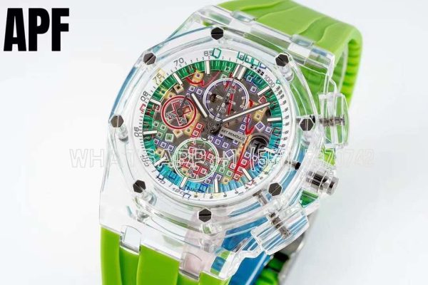 Audemars Piguet Royal Oak Offshore AET Sapphire Chameleon Green rubber strap