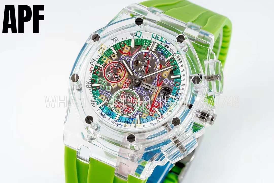 Audemars Piguet Royal Oak Offshore AET Sapphire Chameleon Green rubber strap