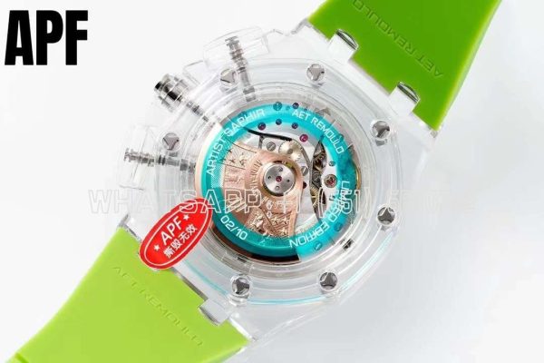 Audemars Piguet Royal Oak Offshore AET Sapphire Chameleon Green rubber strap - Image 8