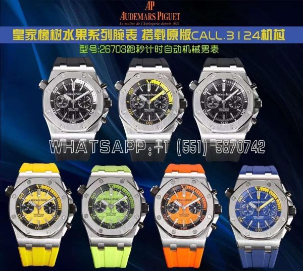 Audemars Piguet Royal Oak Offshore Diver Chrono 26703ST.OO.A038CA.01 SS Green Dial Swiss 3124 JJF