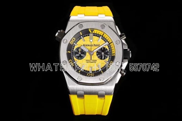 Audemars Piguet Royal Oak Offshore Diver Chrono 26703ST.OO.A051CA.01 SS Yellow Dial Swiss 3124 JJF