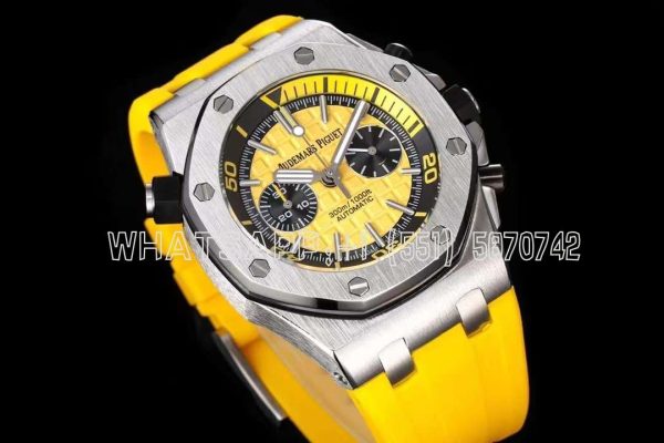 Audemars Piguet Royal Oak Offshore Diver Chrono 26703ST.OO.A051CA.01 SS Yellow Dial Swiss 3124 JJF