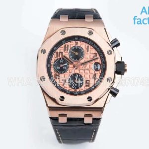 Audemars Piguet Royal Oak Offshore Gold Themes on Leather Strap