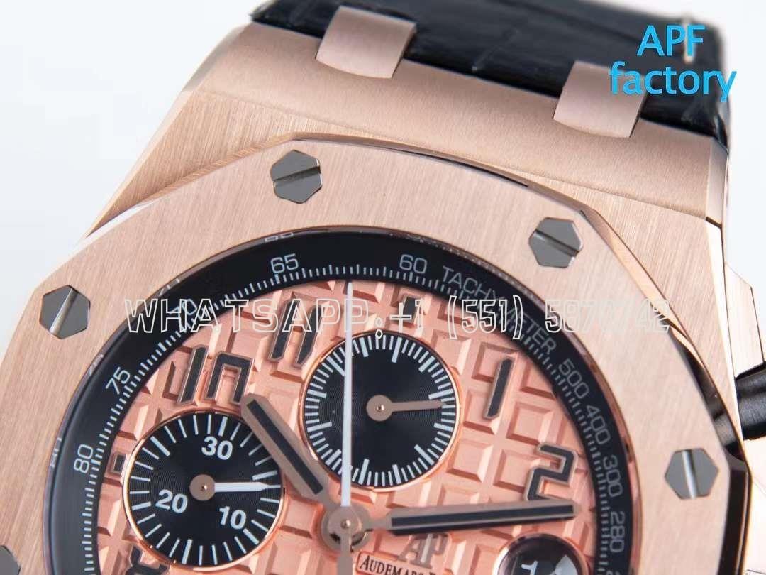 Audemars Piguet Royal Oak Offshore Gold Themes on Leather Strap