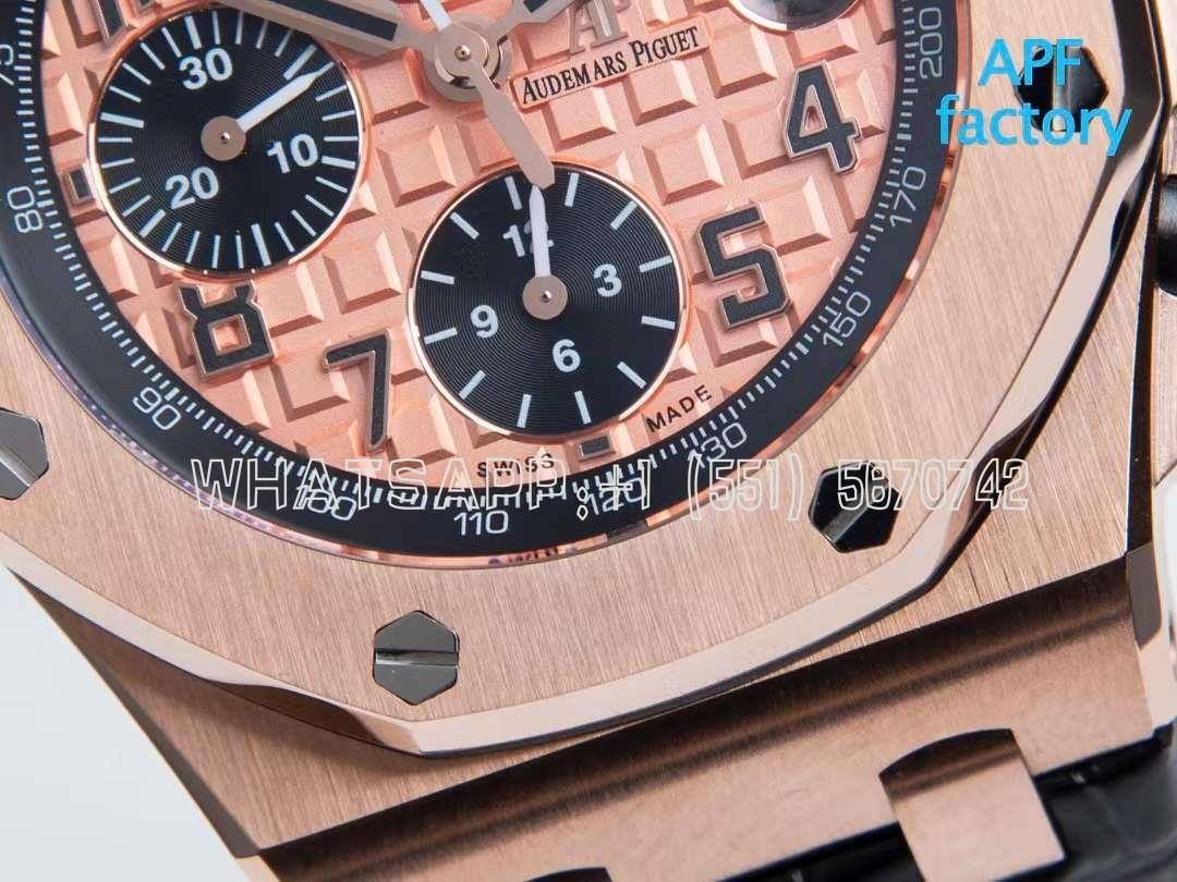 Audemars Piguet Royal Oak Offshore Gold Themes on Leather Strap