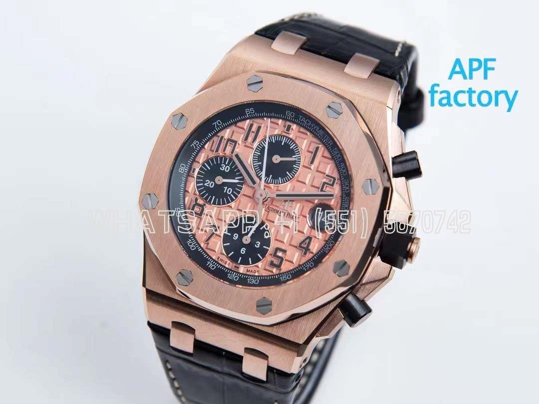 Audemars Piguet Royal Oak Offshore Gold Themes on Leather Strap