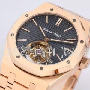 Audemars Piguet oyal Oak Tourbillon Extra-Thin Black Dial in Rose Gold R8 Factory