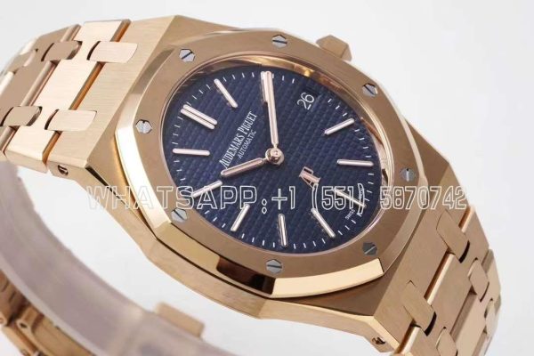 Audemars Piguet Royal Oak 15202 39mm Blue Dial in Yellow Gold