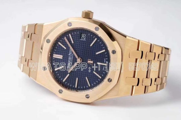 Audemars Piguet Royal Oak 15202 39mm Blue Dial in Yellow Gold