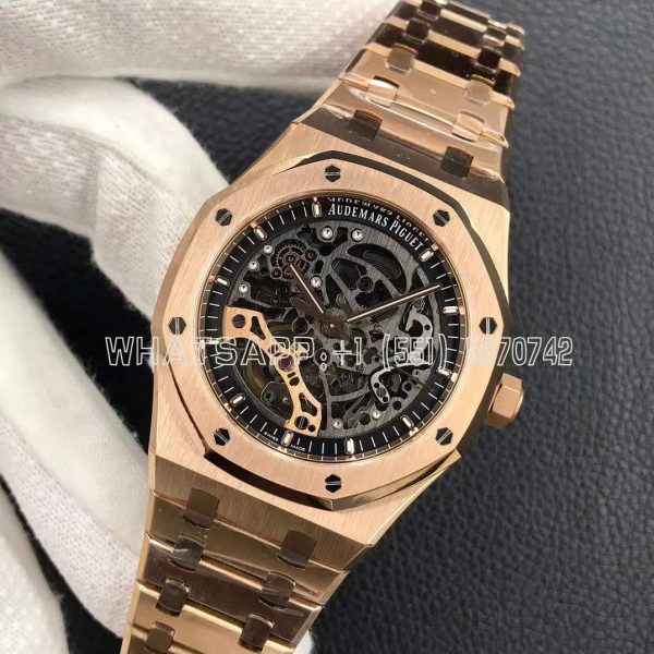 Audemars Piguet Royal Oak 15407OR Rose Gold Skeleton Dial APS Factory