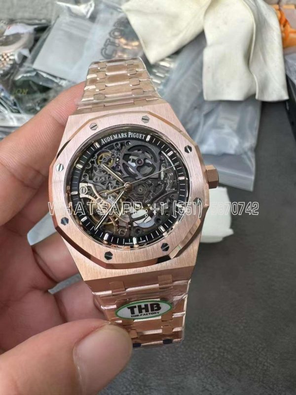 Audemars Piguet Royal Oak 15407OR Rose Gold Skeleton Dial THB Factory