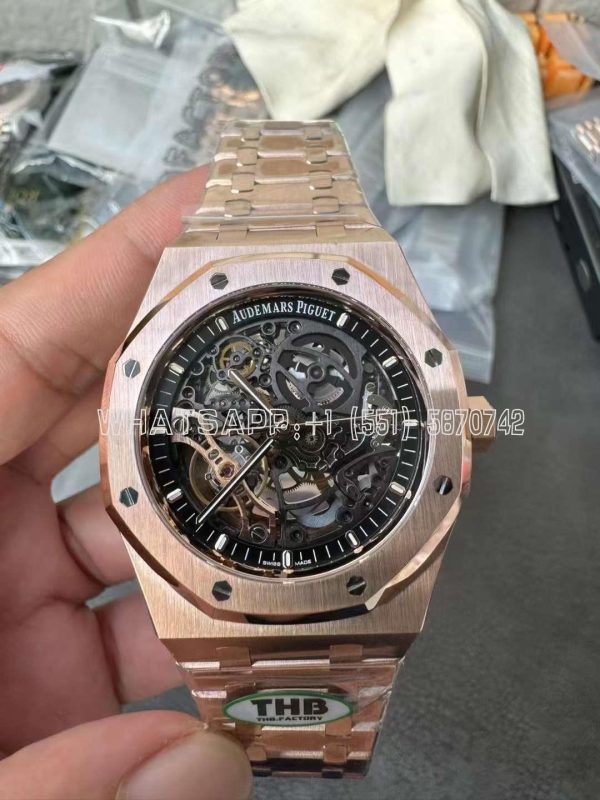 Audemars Piguet Royal Oak 15407OR Rose Gold Skeleton Dial THB Factory