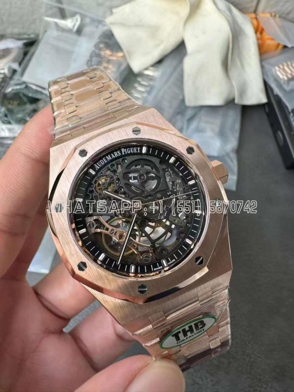 Audemars Piguet Royal Oak 15407OR Rose Gold Skeleton Dial THB Factory