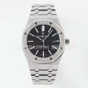 Audemars Piguet Royal Oak 15410 37mm Black Dial in Frosted Gold