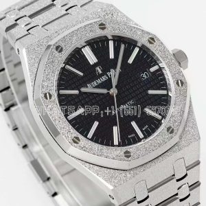 Audemars Piguet Royal Oak 15410 37mm Black Dial in Frosted Gold