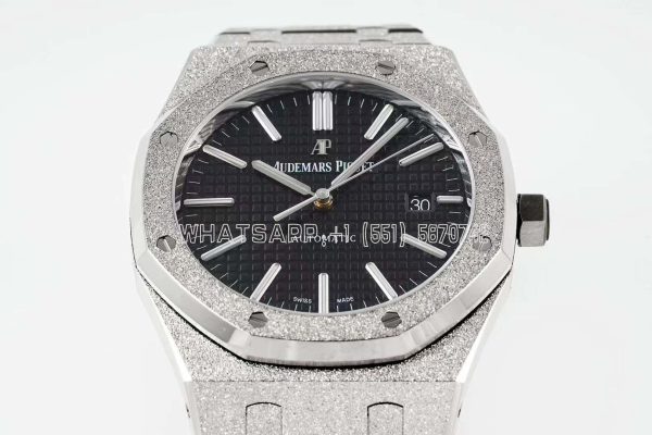 Audemars Piguet Royal Oak 15410 37mm Black Dial in Frosted Gold