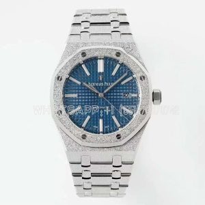 Audemars Piguet Royal Oak 15410 37mm Blue Dial in Frosted Gold