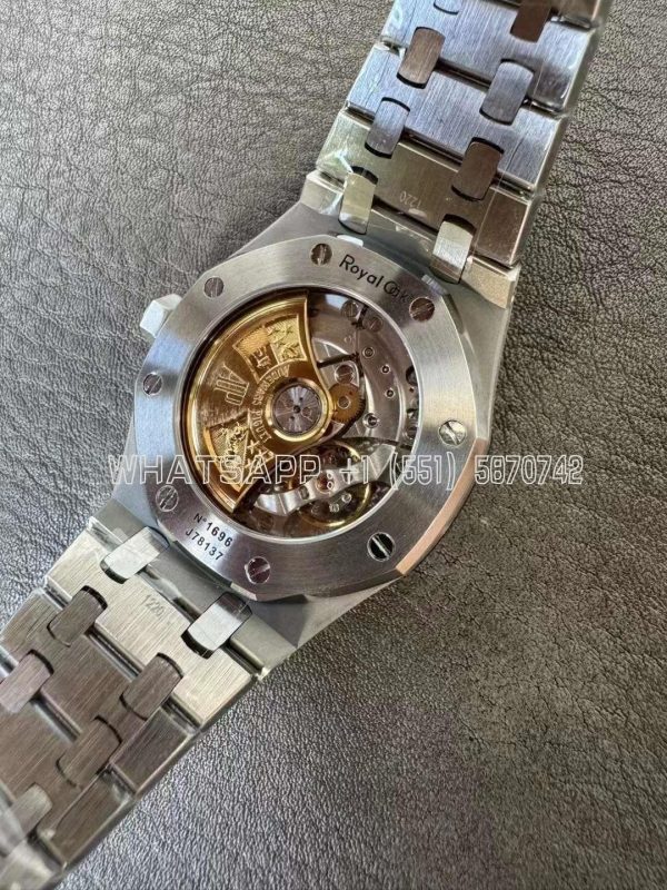 Audemars Piguet Royal Oak 15451ST 37mm Black Dial in Steel with Diamond Bezel - Image 7