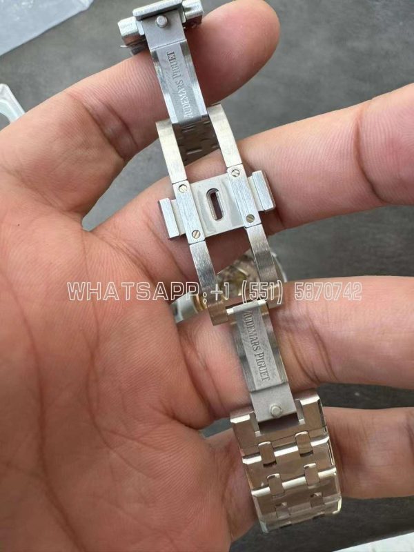 Audemars Piguet Royal Oak 15451ST 37mm Black Dial in Steel with Diamond Bezel - Image 8