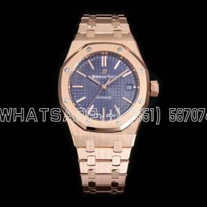 Audemars Piguet Royal Oak 15451ST 37mm Blue Dial in Rose Gold