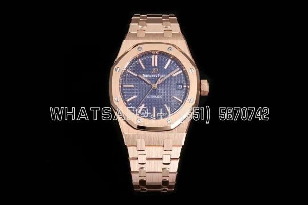Audemars Piguet Royal Oak 15451ST 37mm Blue Dial in Rose Gold