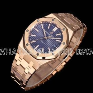 Audemars Piguet Royal Oak 15451ST 37mm Blue Dial in Rose Gold