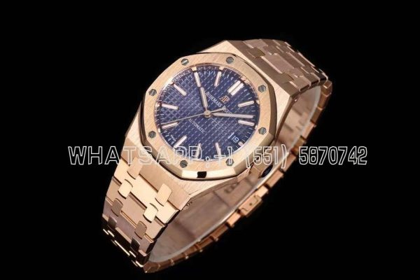 Audemars Piguet Royal Oak 15451ST 37mm Blue Dial in Rose Gold
