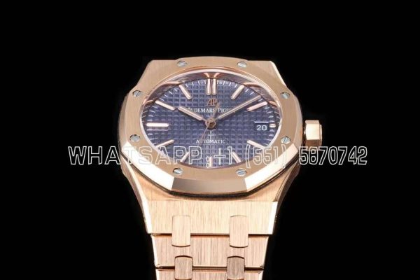 Audemars Piguet Royal Oak 15451ST 37mm Blue Dial in Rose Gold