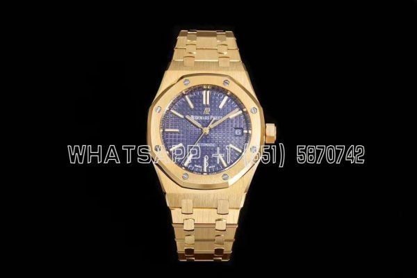 Audemars Piguet Royal Oak 15451ST 37mm Blue Dial in Yellow Gold