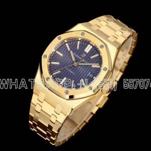 Audemars Piguet Royal Oak 15451ST 37mm Blue Dial in Yellow Gold