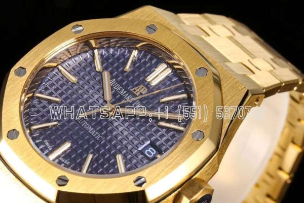 Audemars Piguet Royal Oak 15451ST 37mm Blue Dial in Yellow Gold - Image 5