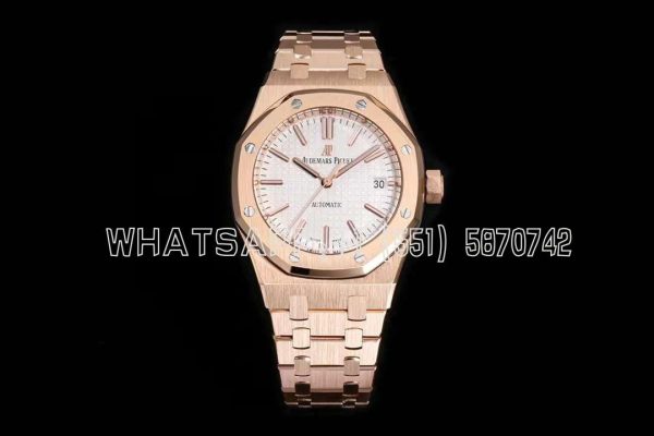 Audemars Piguet Royal Oak 15451ST 37mm White Dial in Rose Gold