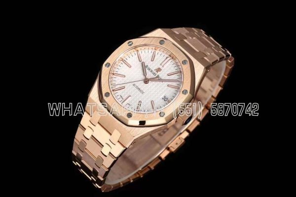 Audemars Piguet Royal Oak 15451ST 37mm White Dial in Rose Gold