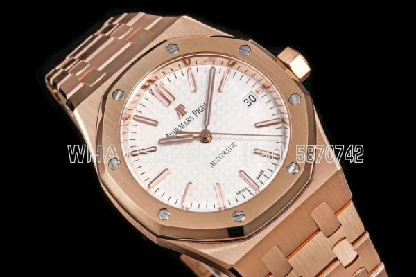 Audemars Piguet Royal Oak 15451ST 37mm White Dial in Rose Gold