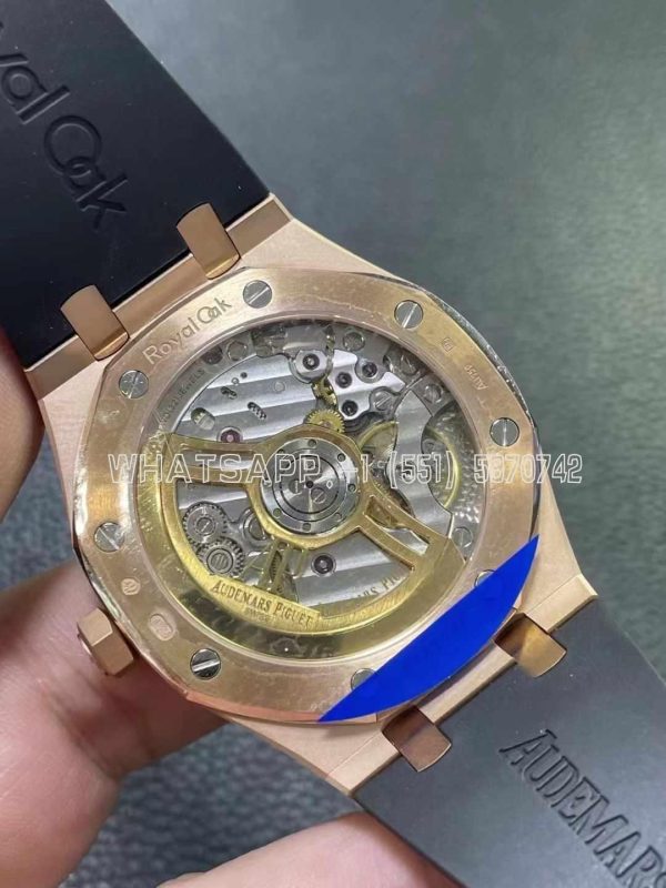 Audemars Piguet Royal Oak 15500 41mm Black Dial Rose Gold and Rubber Strap - Image 6